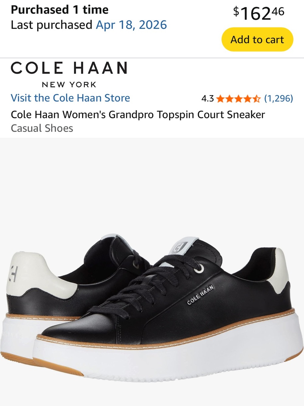 Cole Haan Women’s Grandpro Topspin Court Sneaker